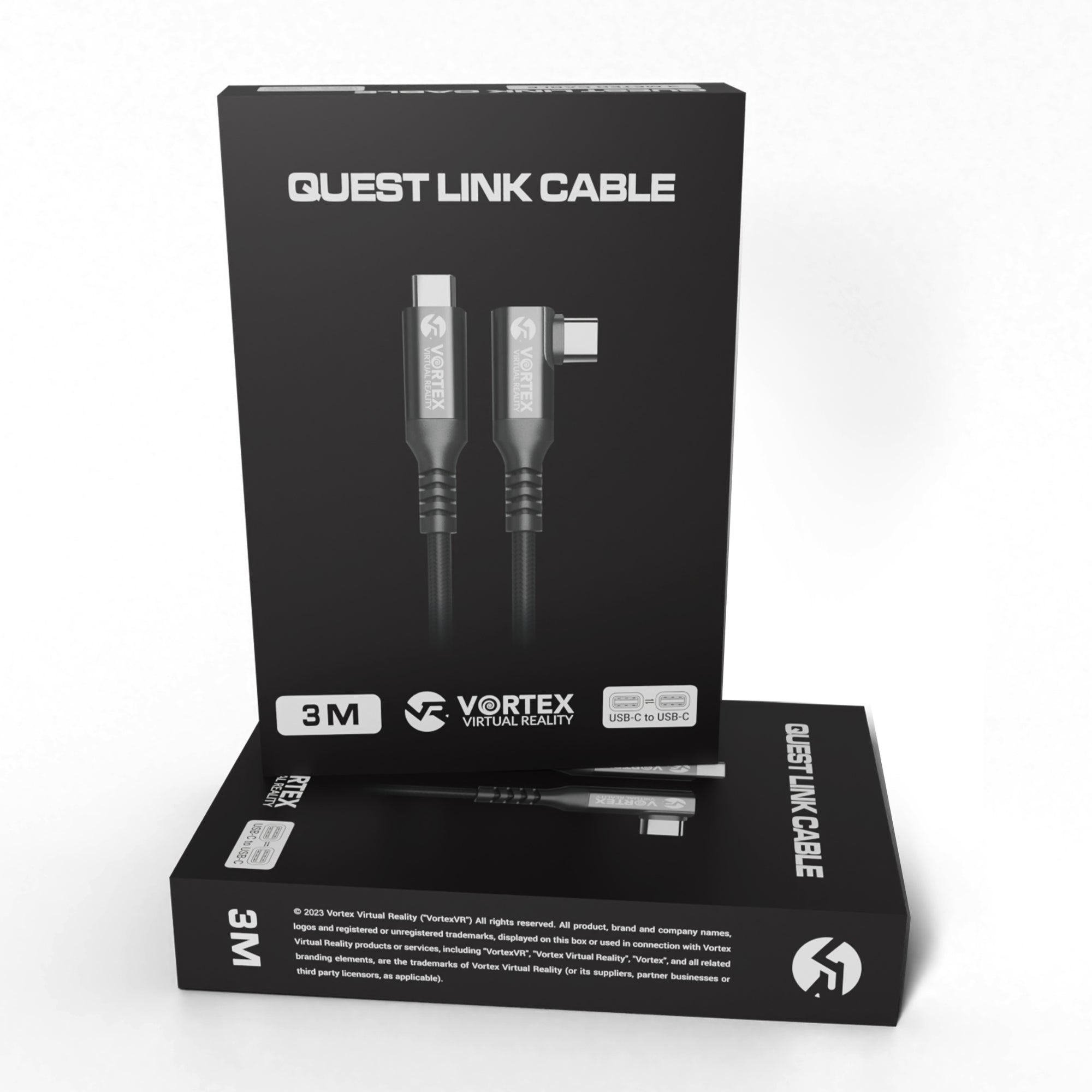 Oculus Link VortexVR-kabel 3 m + fastgørelse | USB-C | til Oculus Quest 2 (eller Quest 1) | SteamVR | SideQuest