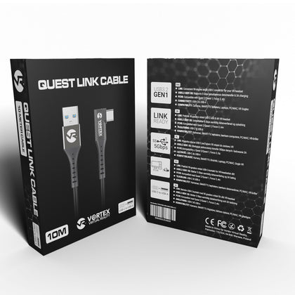 10 m USB-A-kabelsæt + kabelophængskroge | Quest 3 Quest 2