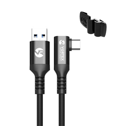 Oculus Link VortexVR-kabel 3 m + fastgørelse | USB-A | til Oculus Quest 2 (eller Quest 1) | SteamVR | SideQuest